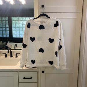 LOFT black and white heart sweater
